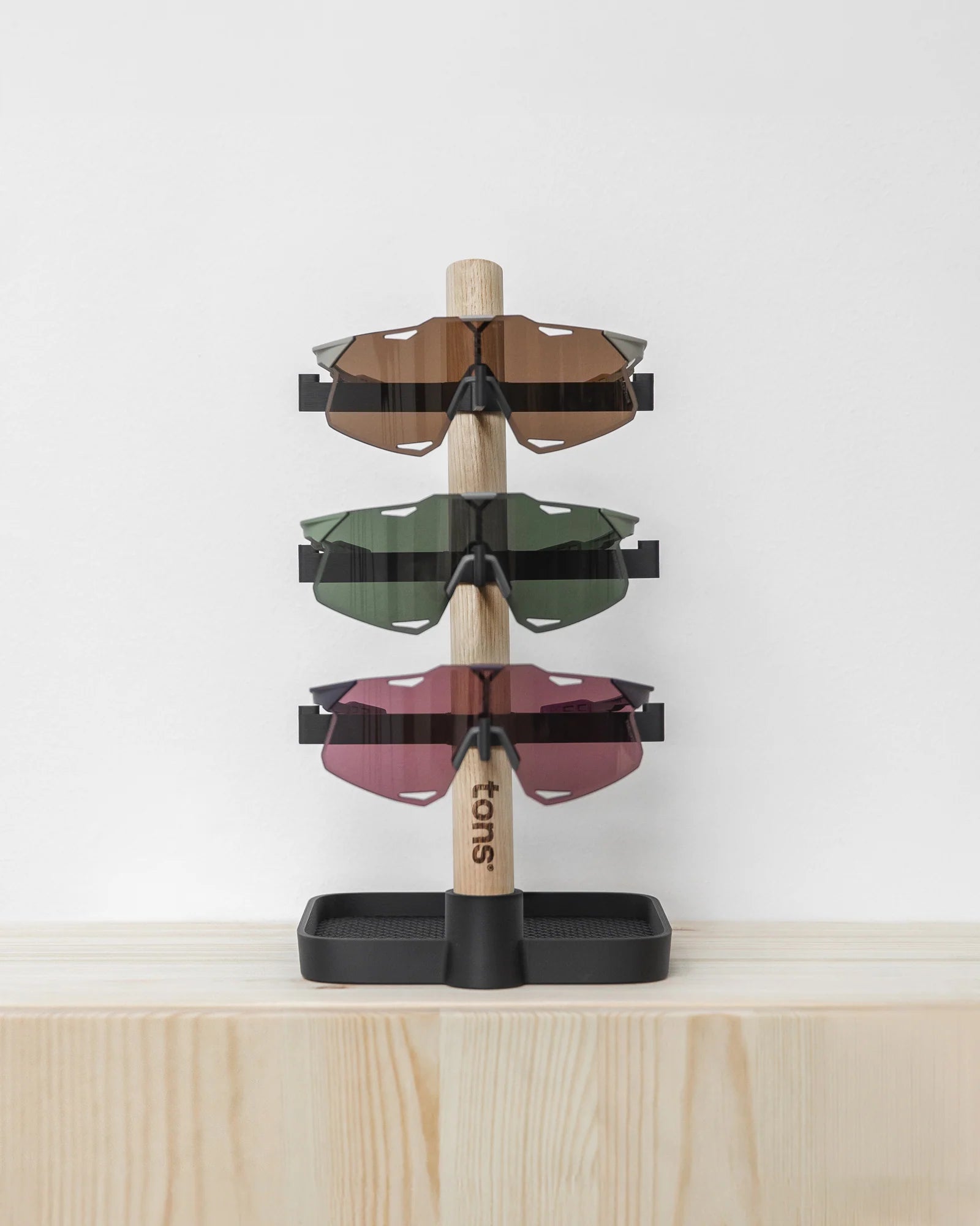 Desk Organiser . 3x Glasses + Charging Tray